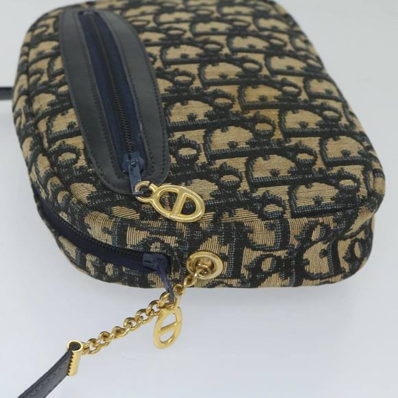 Christian Dior Trotter Canvas Chain Shoulder Bag Navy Auth yk9686 - Picture 4 of 16